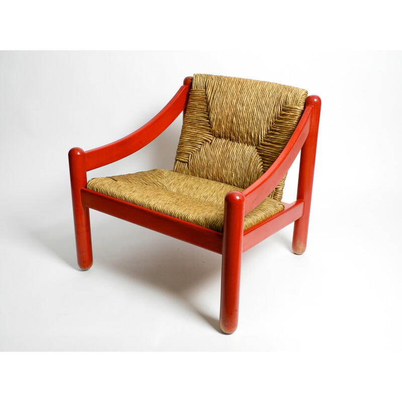 Vintage 930 Carimate red armchair by Vico Magistretti for Cassina, Italy 1963