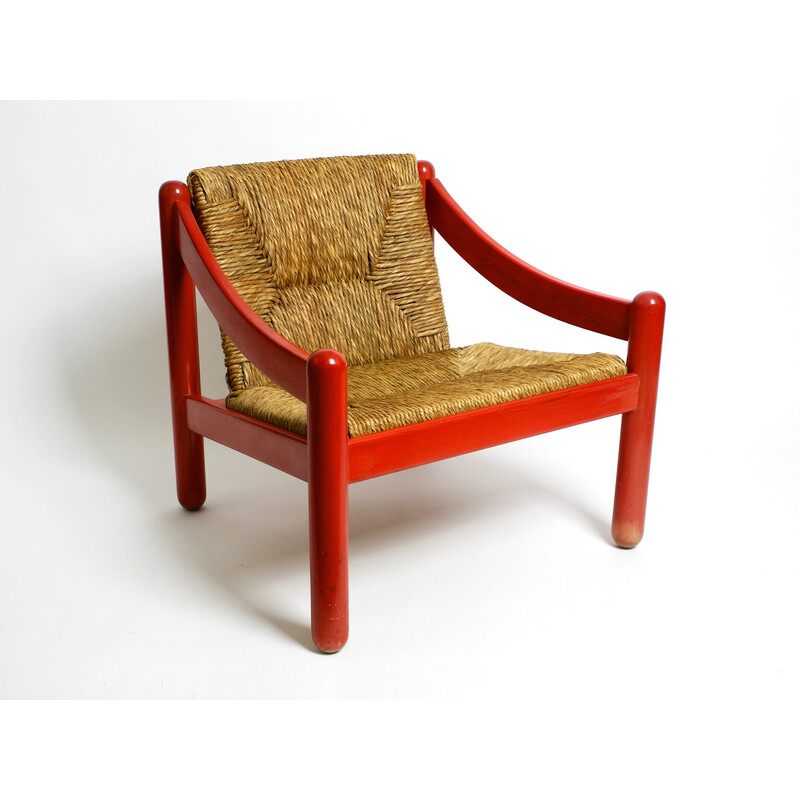 Vintage 930 Carimate red armchair by Vico Magistretti for Cassina, Italy 1963