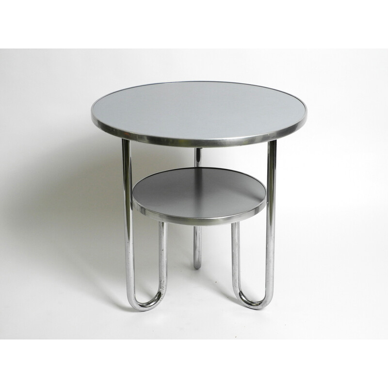 Vintage blue-grey Mauser tubular steel side table, Germany