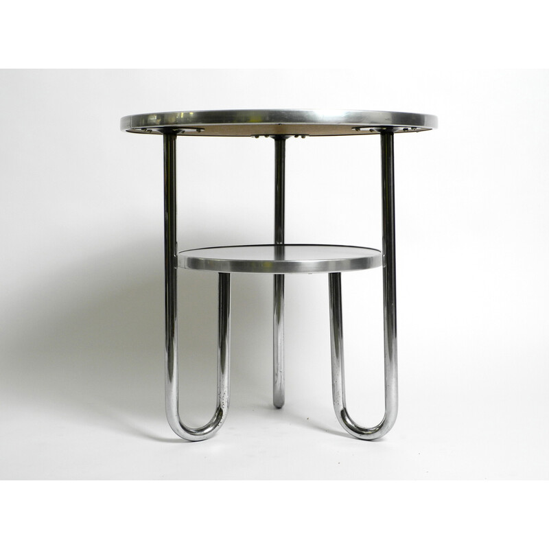 Vintage blue-grey Mauser tubular steel side table, Germany