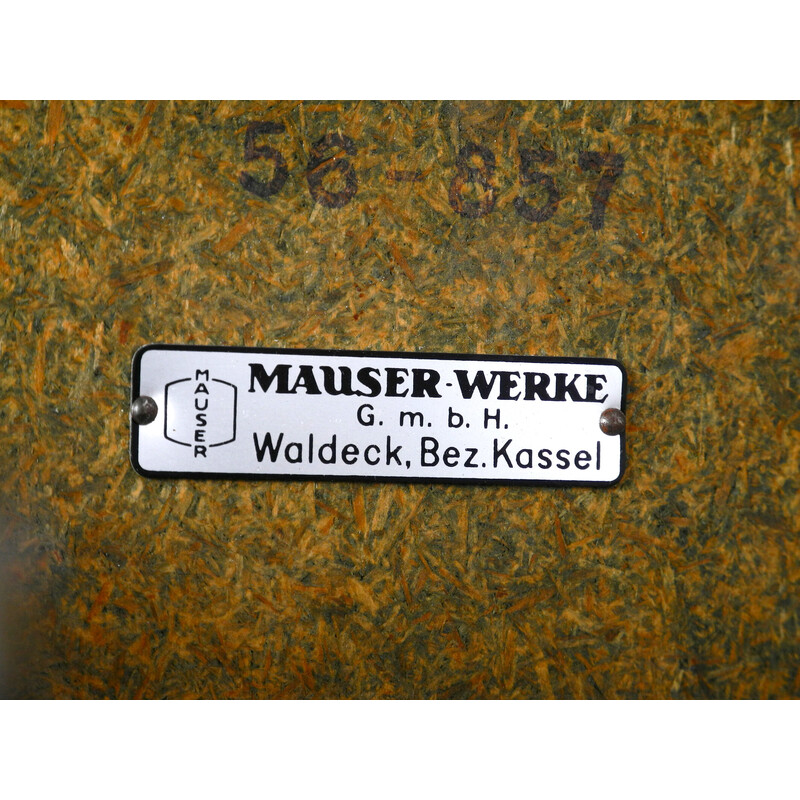 Table d'appoint vintage en acier tubulaire bleu-gris Mauser, Allemagne