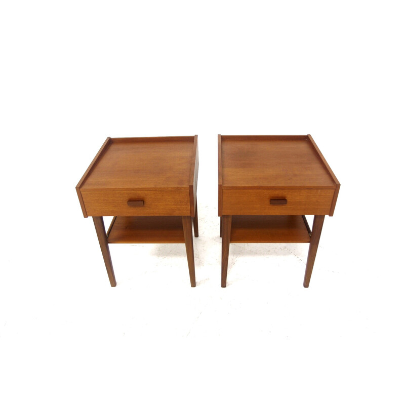 Pair of vintage teak night stands, Sweden 1960