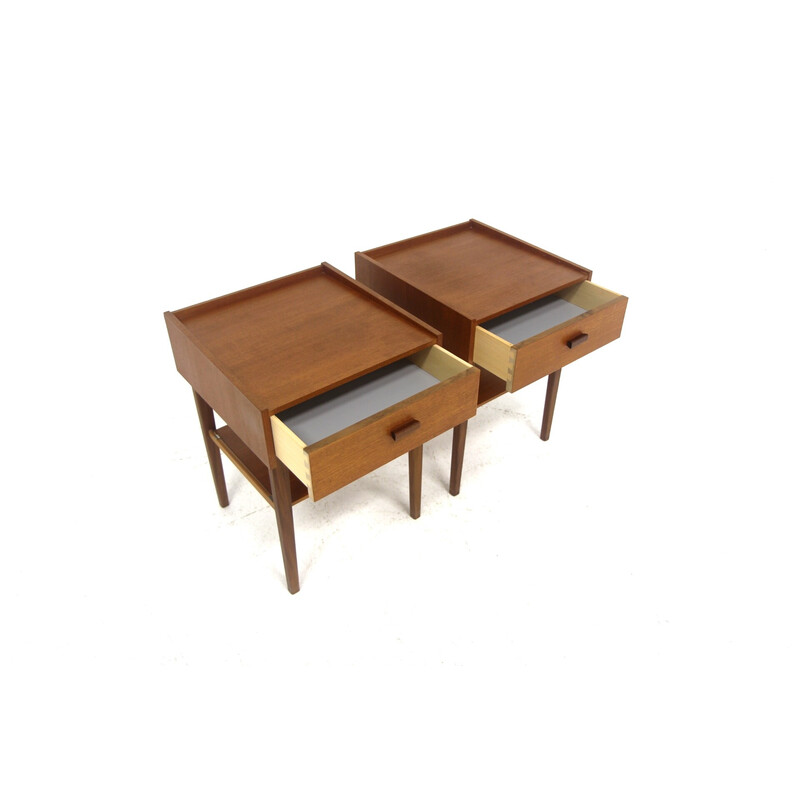 Pair of vintage teak night stands, Sweden 1960