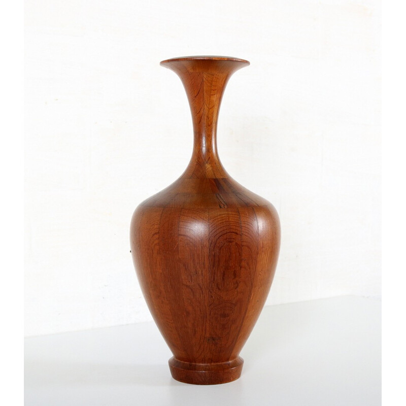 Decorative wooden vase by De Coene - 1960s