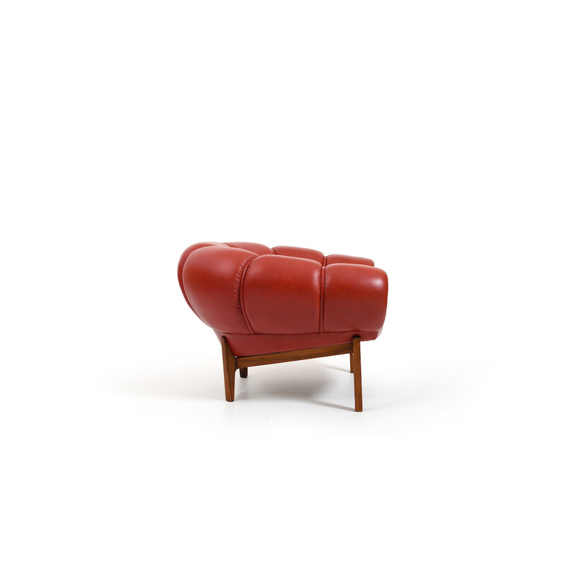 Danish vintage "Croissant" armchair by Illum Wikkelsø for Holger Christiansen, 1950s