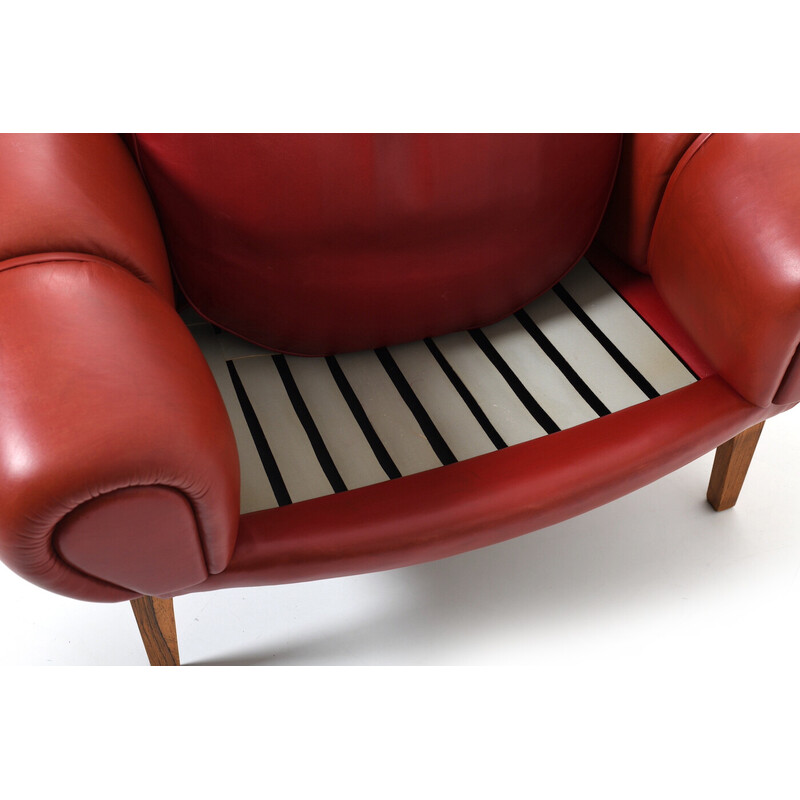 Danish vintage "Croissant" armchair by Illum Wikkelsø for Holger Christiansen, 1950s