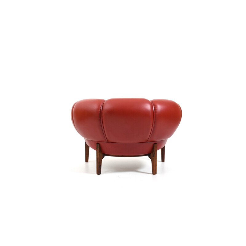 Danish vintage "Croissant" armchair by Illum Wikkelsø for Holger Christiansen, 1950s