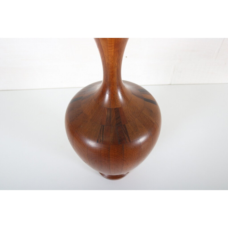 Decorative wooden vase by De Coene - 1960s