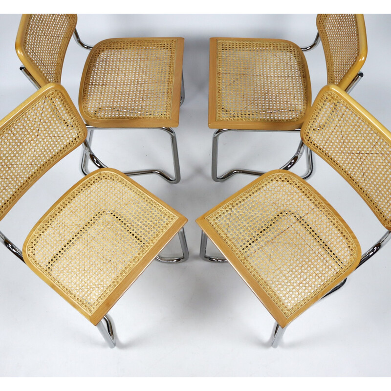 Set of 4 vintage B32 chairs by Marcel Breuer, 1980