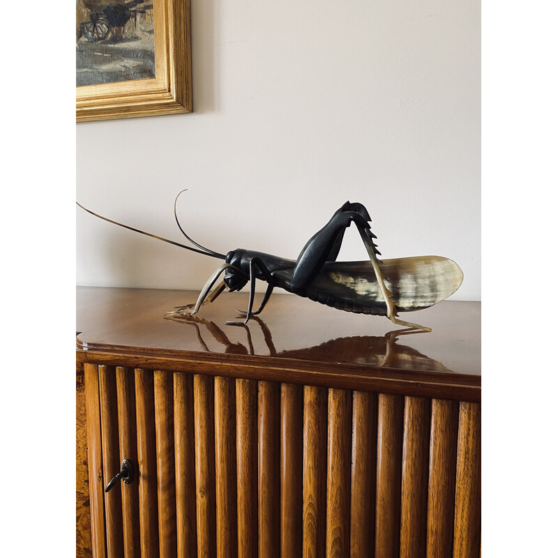 Mid-eeuwse handgemaakte hoornen Grasshopper, Frankrijk 1960