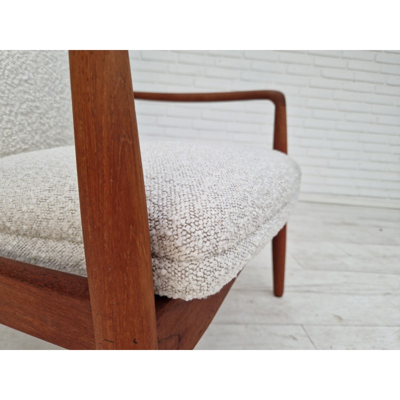 Vintage Danish teak and fabric armchair by Søren Ladefoged, 1960s