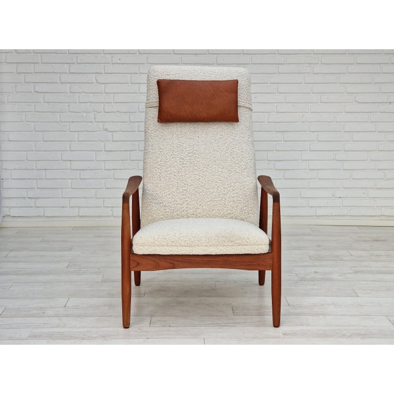 Vintage Danish teak and fabric armchair by Søren Ladefoged, 1960s