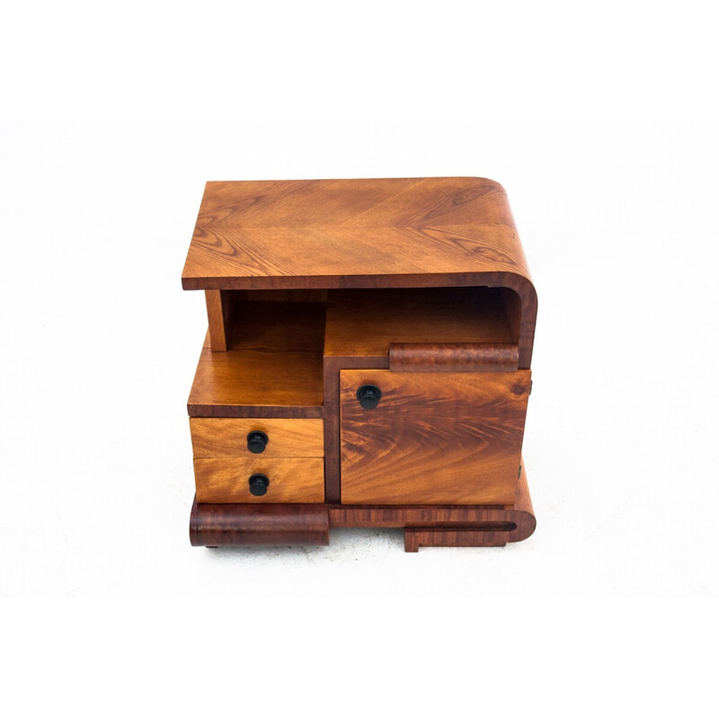 Pair of vintage Art Deco night stands, Poland 1950s