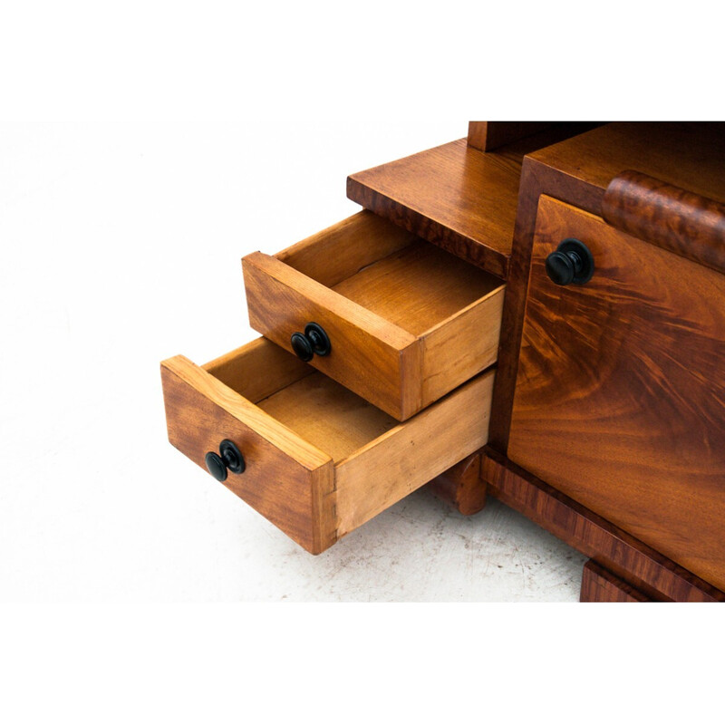 Pair of vintage Art Deco night stands, Poland 1950s