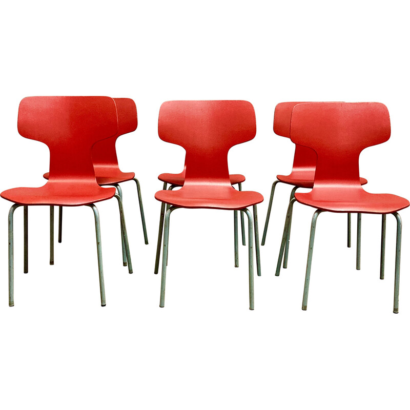 Conjunto de 6 cadeiras de criança vintage por Arne Jacobsen, 1960