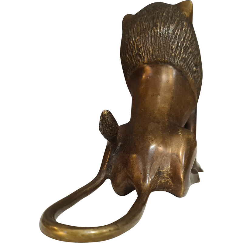 Vintage lion in brass plated bronze