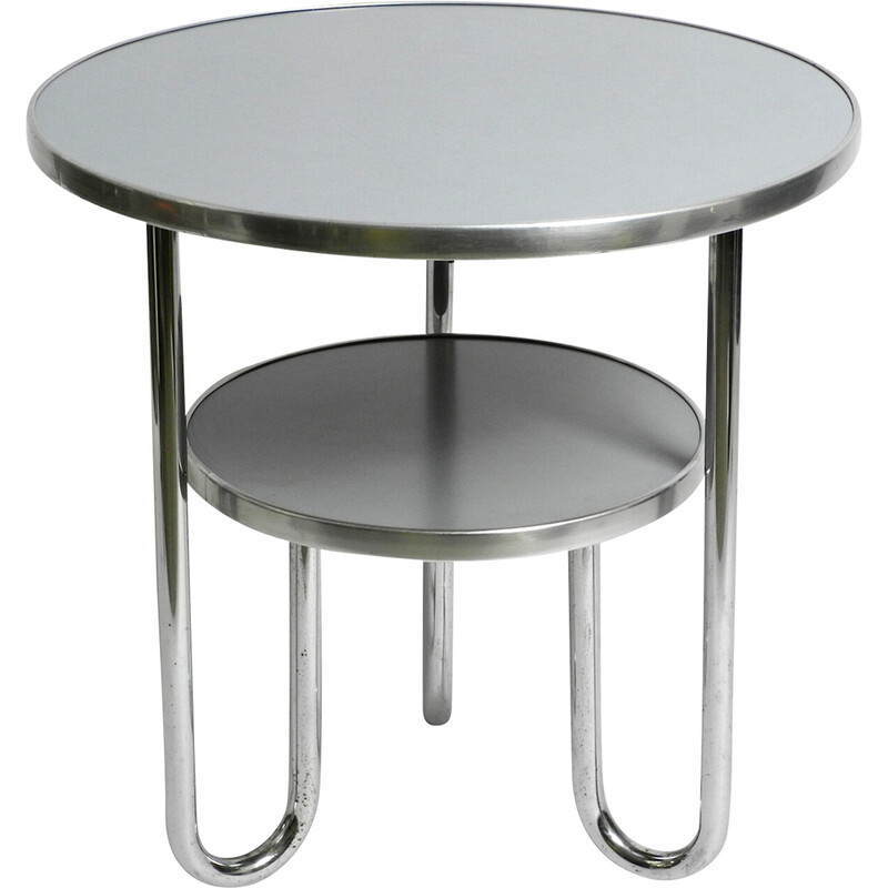 Vintage blue-grey Mauser tubular steel side table, Germany