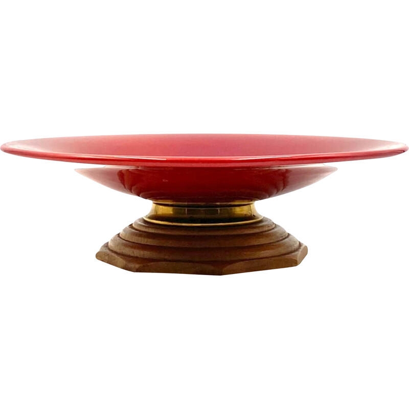 Centre de table rouge vintage, France 1940