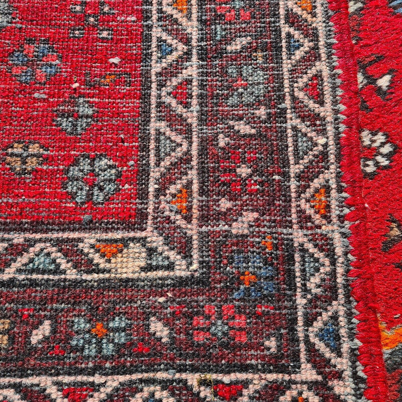 Vintage hand knotted woolen Karadja rug, 1970s