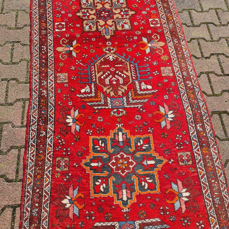 Tapis vintage Karadja en laine noué à la main, 1970