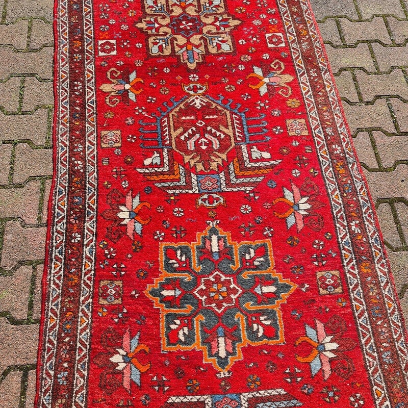 Vintage hand knotted woolen Karadja rug, 1970s