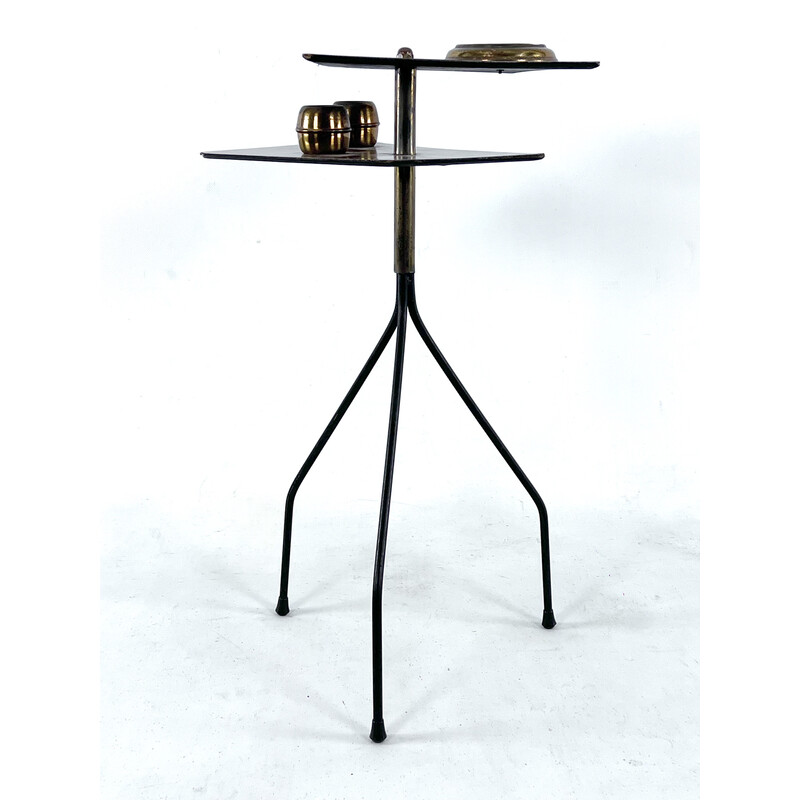 Mid-century ashtray tripod in brass and formica, Italy 1950s