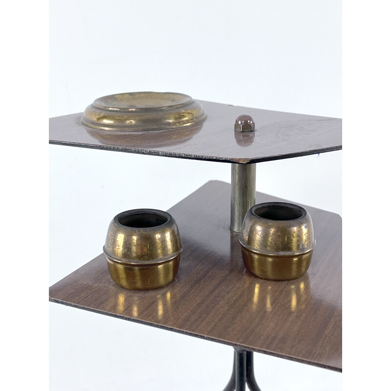 Mid-century ashtray tripod in brass and formica, Italy 1950s