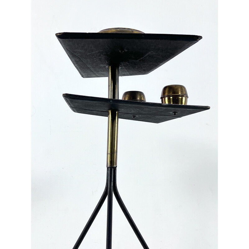 Mid-century ashtray tripod in brass and formica, Italy 1950s