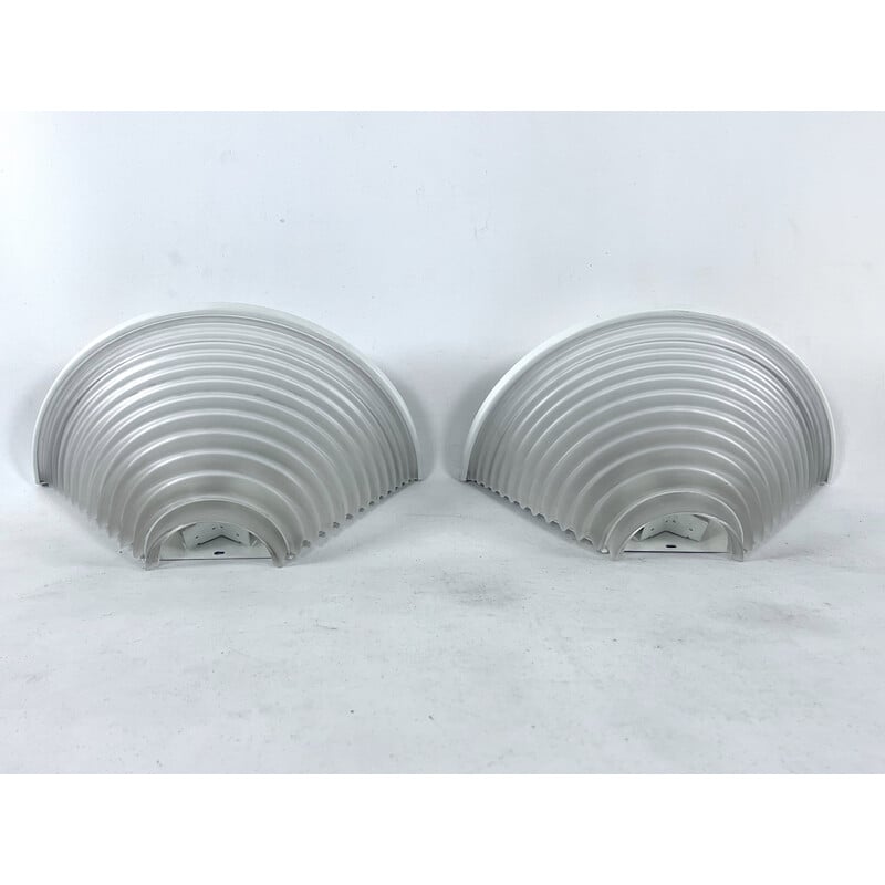 Pair of vintage Egisto 38 wall lamps by Angelo Mangiarotti for Artemide, Italy 1980s
