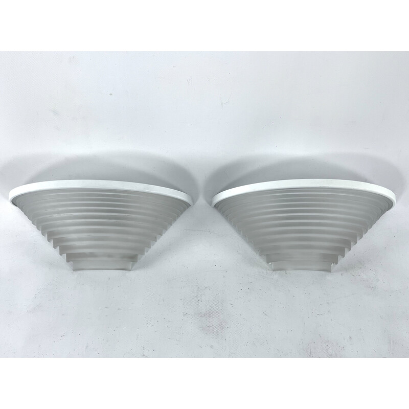 Pair of vintage Egisto 38 wall lamps by Angelo Mangiarotti for Artemide, Italy 1980s