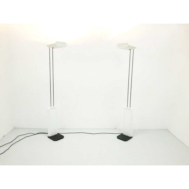 Pair of industrial halogens floor lamp - 1970s