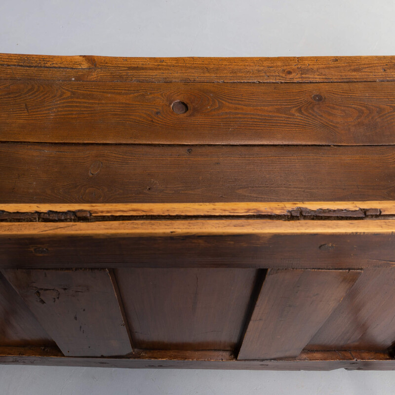 Panchina rustica in legno di quercia della metà del secolo