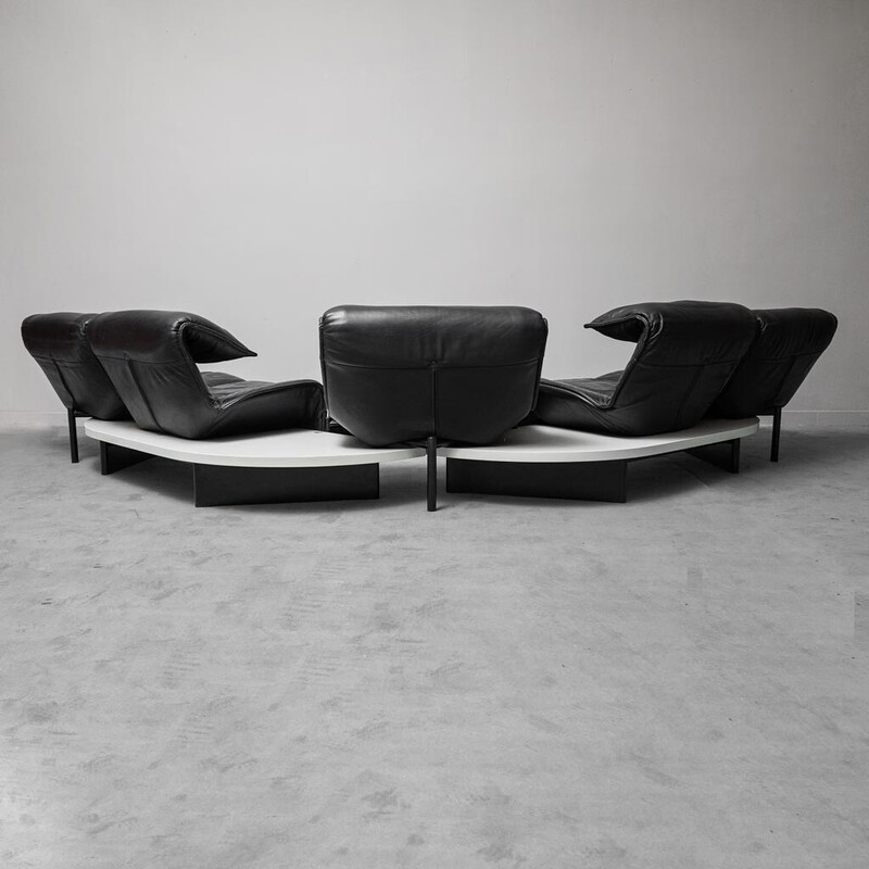 Veranda 5-seater vintage sofa by Vico Magistretti for Cassina, 1980