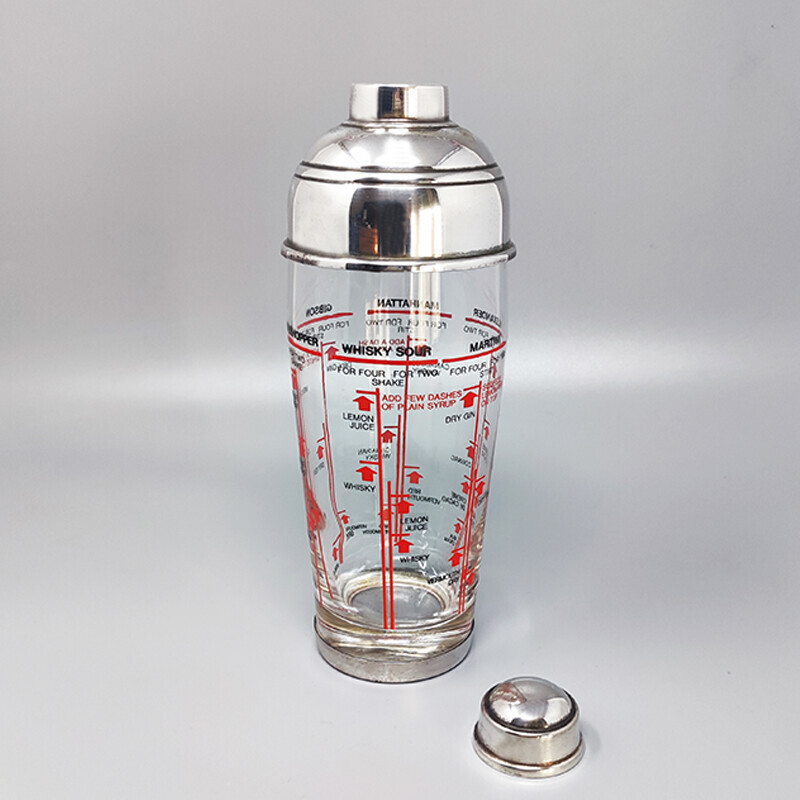 Vintage silver plated cocktail shaker by Olri, Italy 1960s