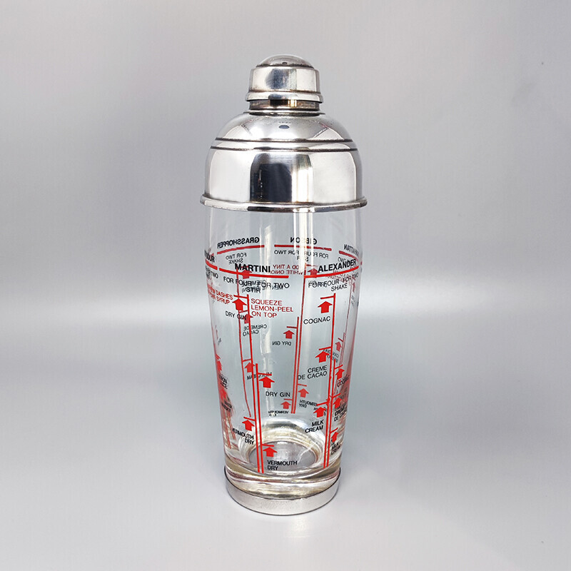 Vintage silver plated cocktail shaker by Olri, Italy 1960s