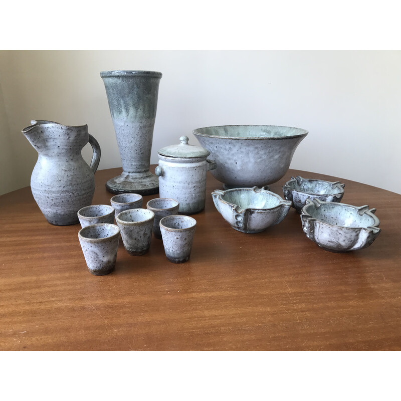 Set of vintage stoneware ceramics, 1970