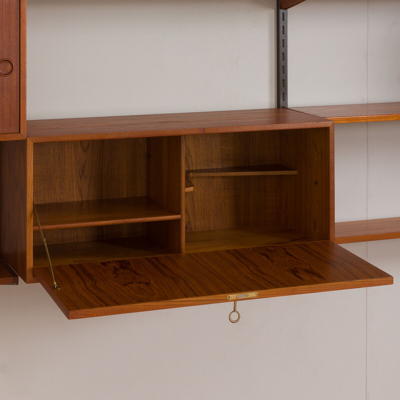 Vintage Danish modular teak bookcase by Kai Kristiansen for Fm Møbler, 1960s