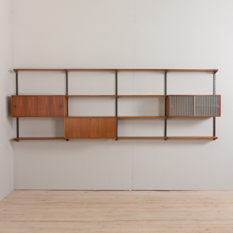 Vintage Danish modular teak bookcase by Kai Kristiansen for Fm Møbler, 1960s