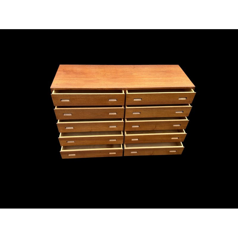 Vintage teak chest of 10 drawers by Borge Mogensen for Fdb Mobler