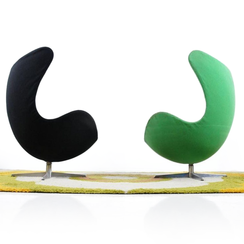 Paar Vintage Egg-Sessel von Arne Jacobsen für Fritz Hansen, 1958