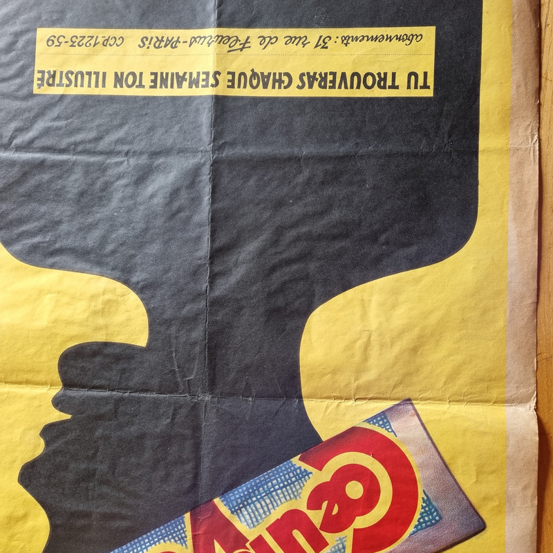 Affiche publicitaire vintage Coeurs Vaillants, 1950