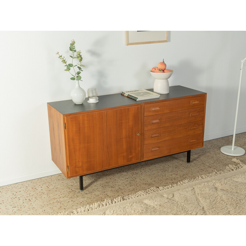 Credenza vintage in teak impiallacciato con un'anta di Poul Hundevad, Danimarca 1960