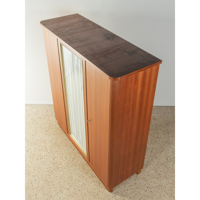 Vintage cabinet in marcore veneer with three cupboard doors, Germany 1950s