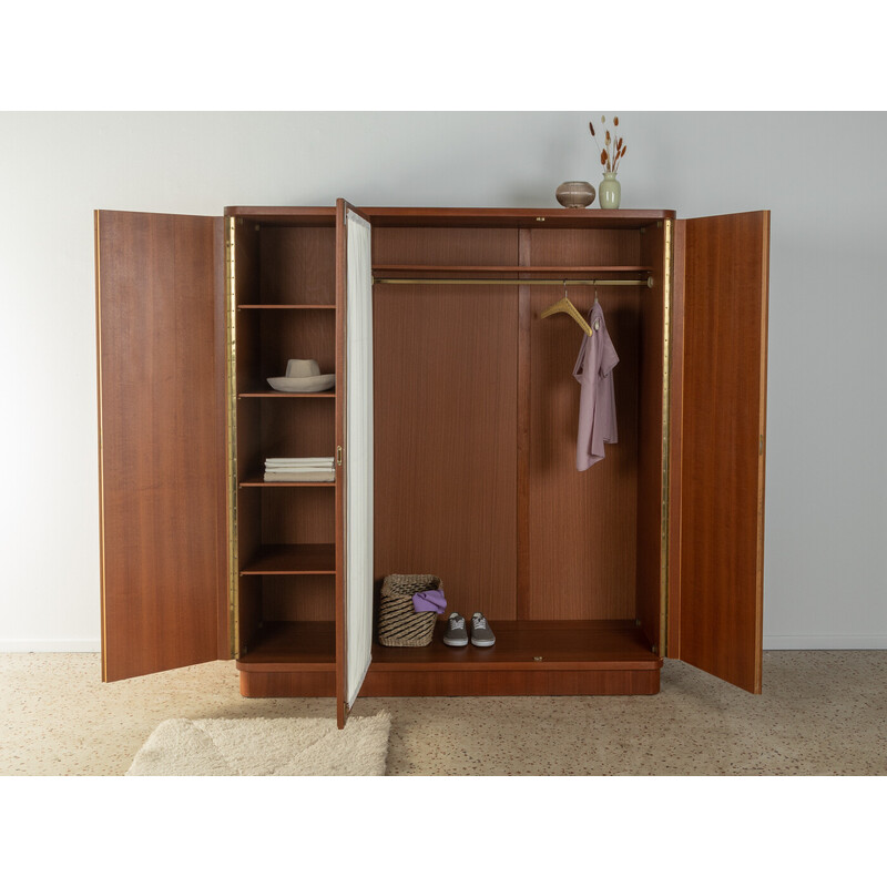 Vintage cabinet in marcore veneer with three cupboard doors, Germany 1950s