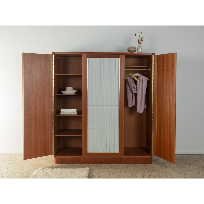 Vintage cabinet in marcore veneer with three cupboard doors, Germany 1950s