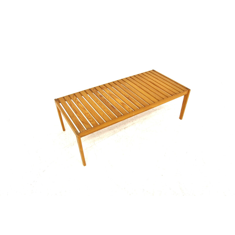 Minimalist vintage pine bench, Sweden 1970