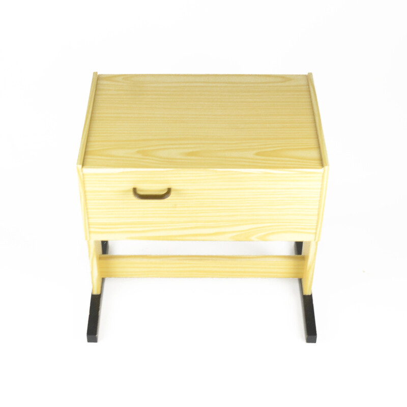 Vintage night stand in beech, Germany 1970s