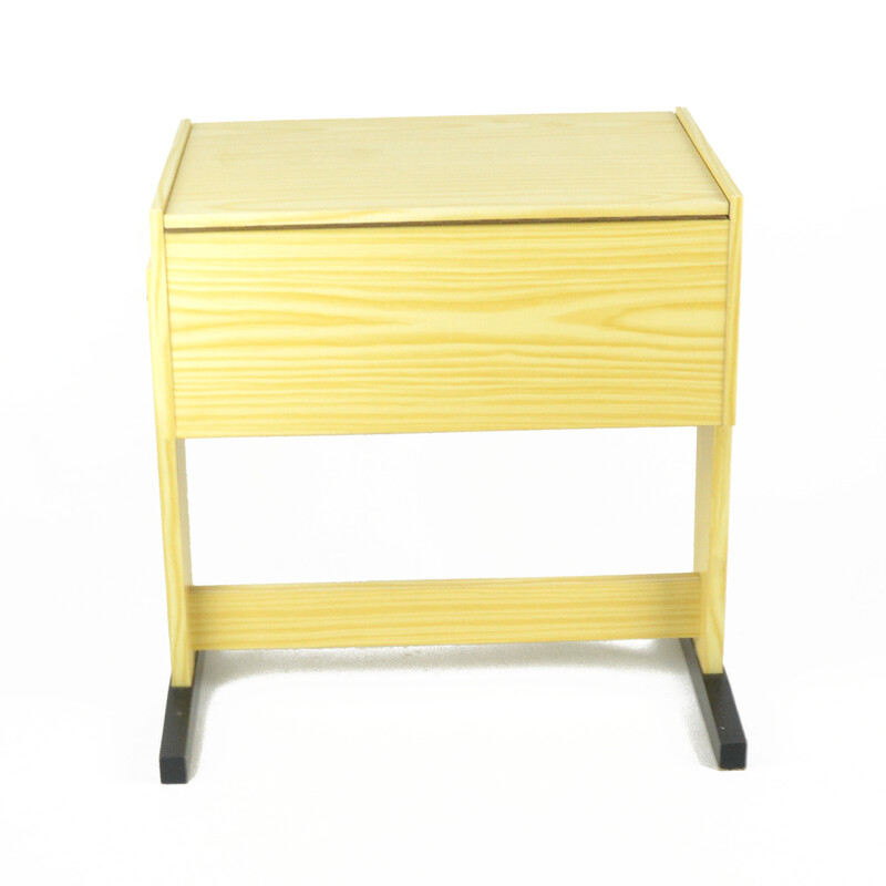 Vintage night stand in beech, Germany 1970s