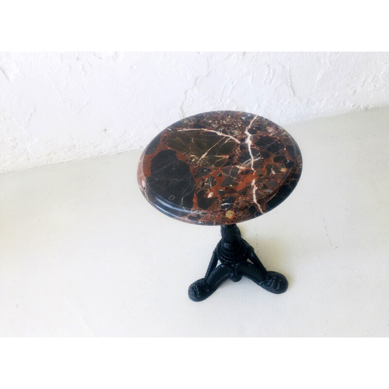 Vintage marble and cast iron side table, 1950s