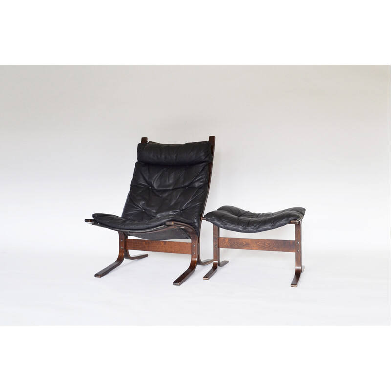 Cadeira Vintage Siesta com otomano por Ingmar Relling para Westnofa, Noruega 1960